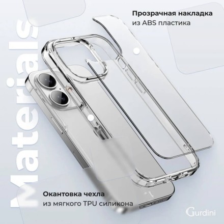 Чехол накладка для iPhone 16 Gurdini Alba Series Protective (прозрачный)