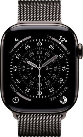 Часы Apple Watch Series 11, 46 mm, Slate Titanium Case with Slate Milanese Loop, размер S/M