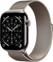 Apple Watch Series 11, 42 mm, Natural Titanium Case with Natural Milanese Loop